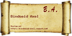 Bindseid Axel névjegykártya